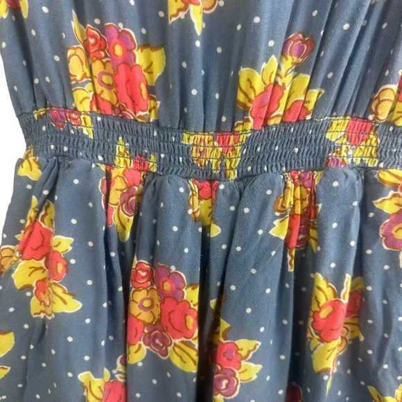 Matilda Jane Top of the Class 435 Boho Blue floral ruffle layer dress size 10 - Picture 8 of 10
